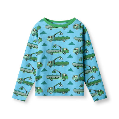 Gala langærmet bluse med lastbiler