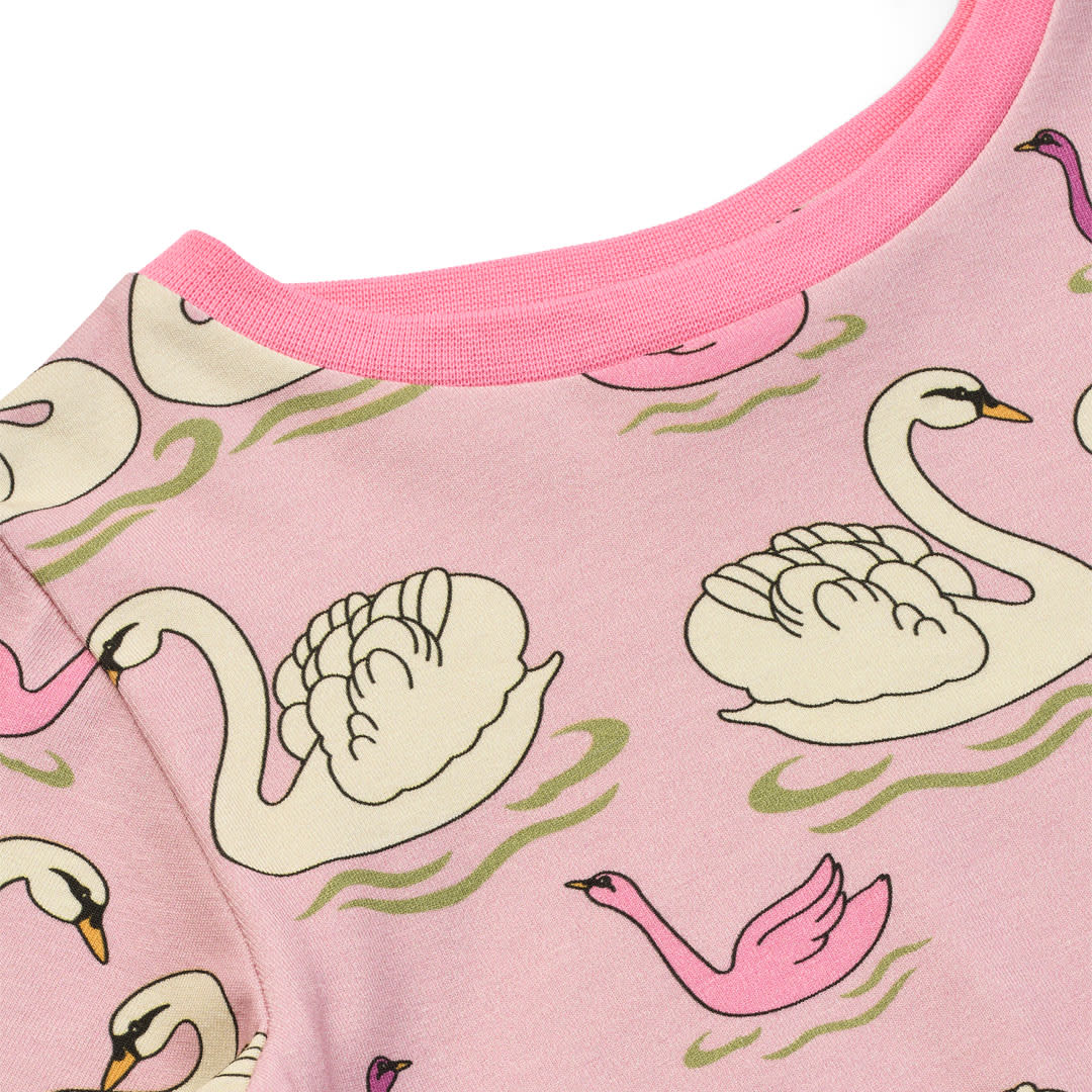 Gala langærmet bluse med svaner