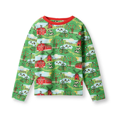 Gala langærmet bluse med bondegård