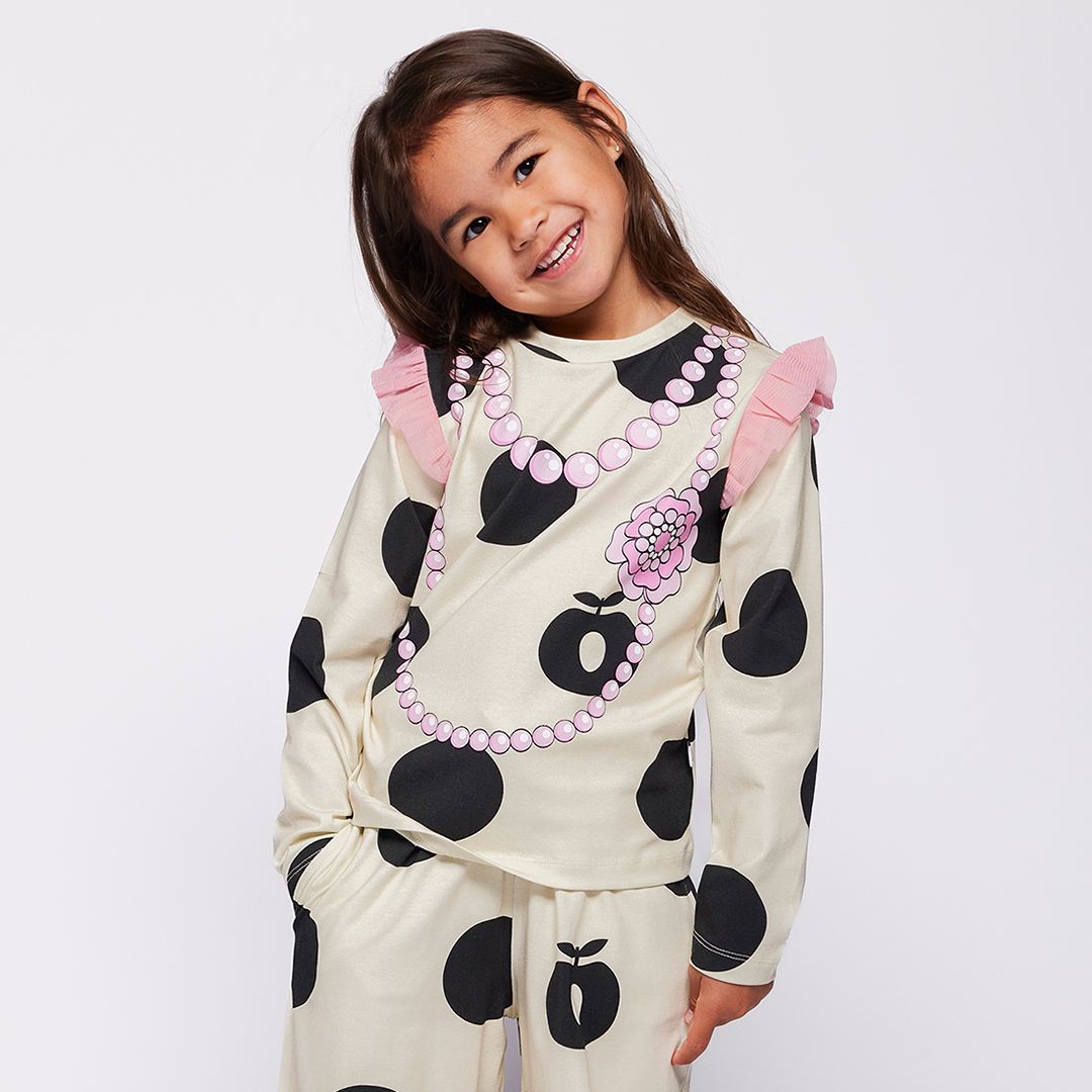 Regent langærmet bluse med polkaprikker