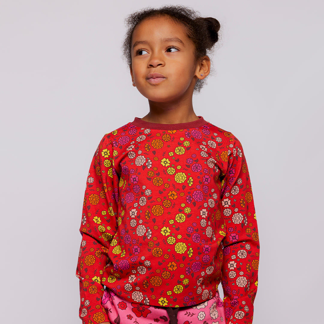 Gala langærmet bluse med blomster