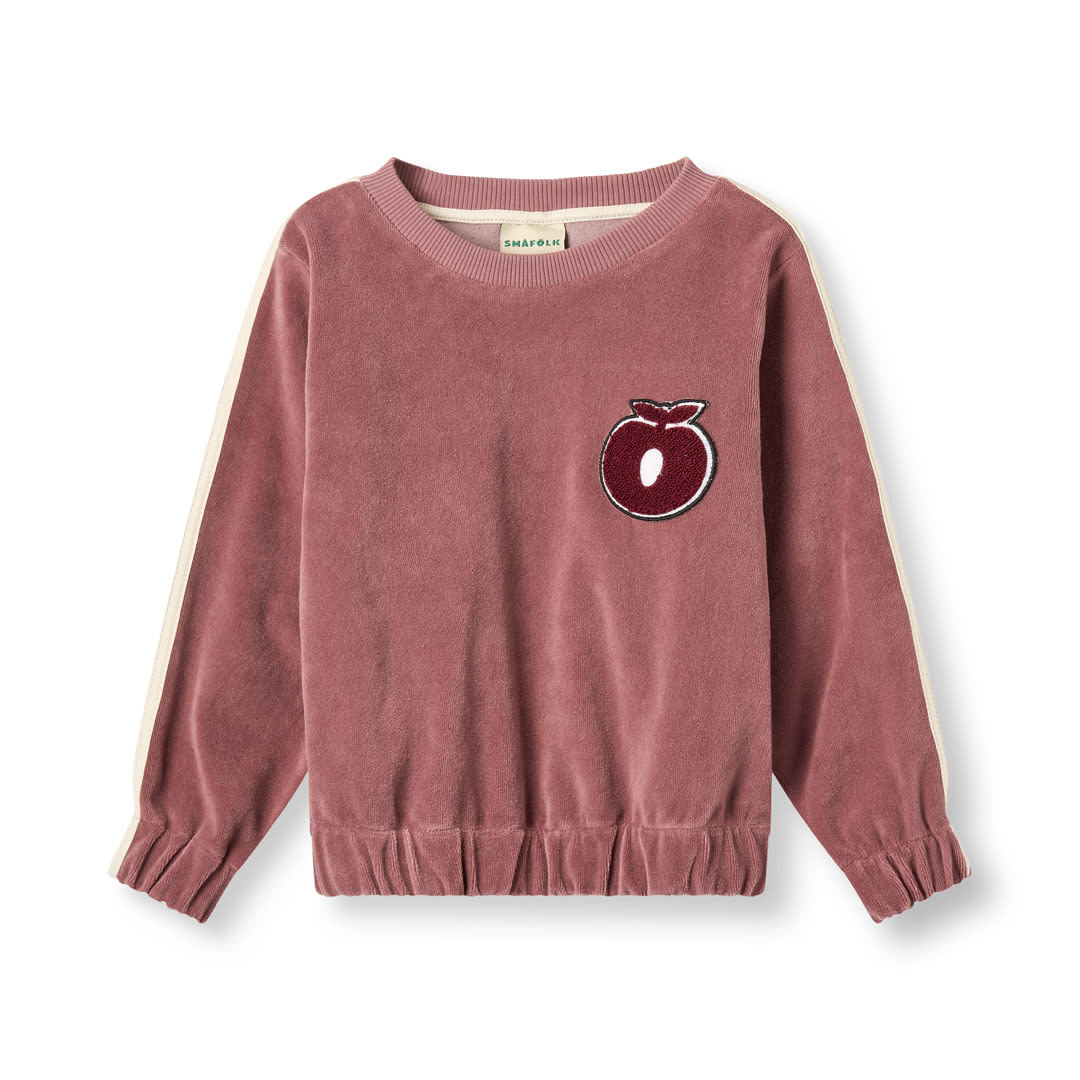 Yapeen velour sweatshirt med æble
