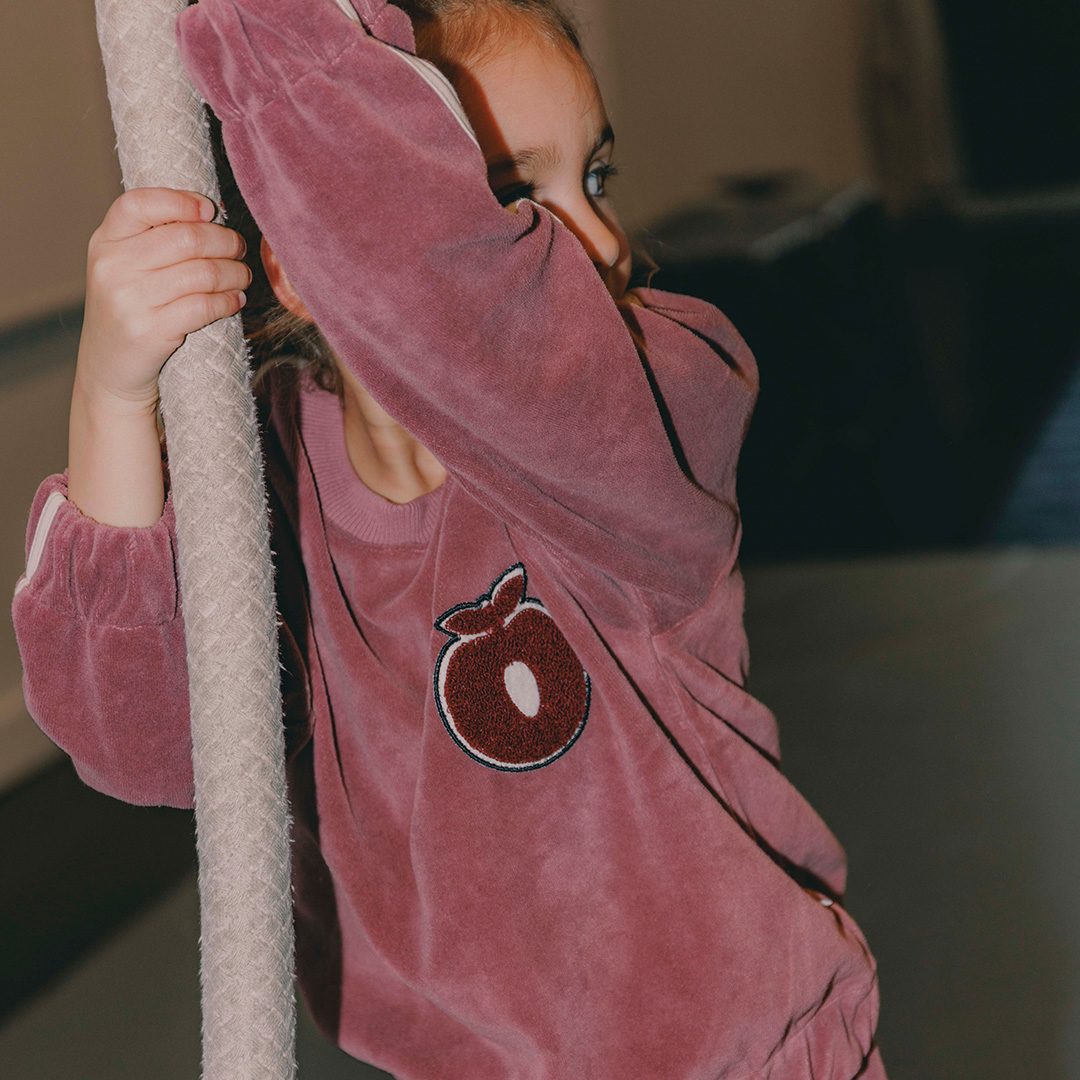 Yapeen velour sweatshirt med æble