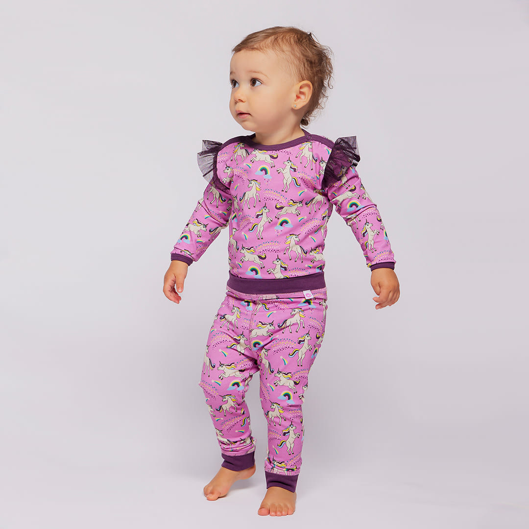 Elstar leggings til baby med enhjørninger
