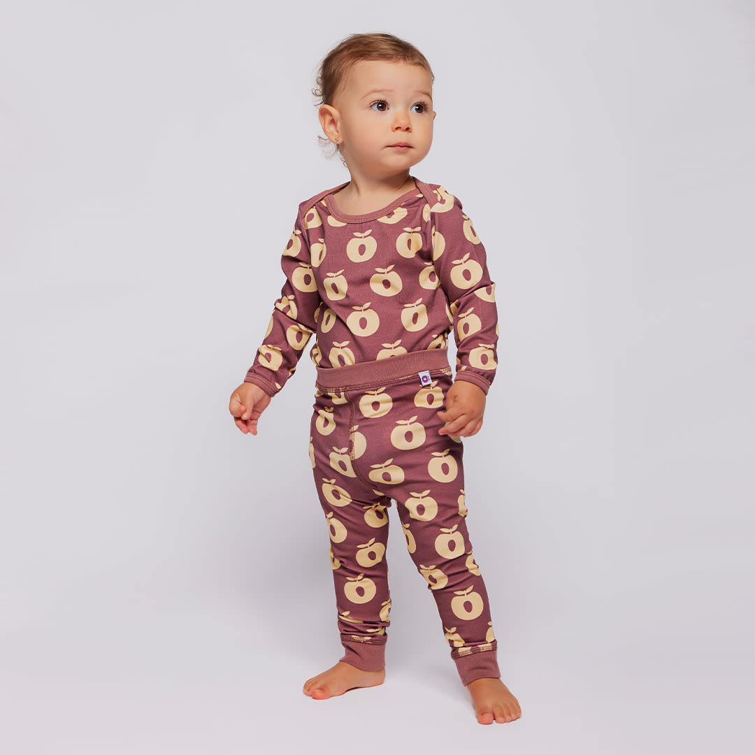 Elstar leggings til baby med æbler