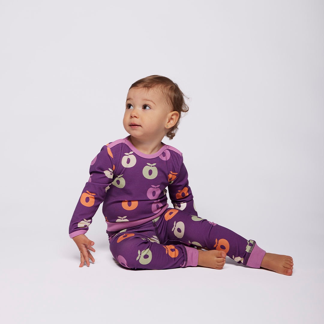 Elstar leggings til baby med æbler