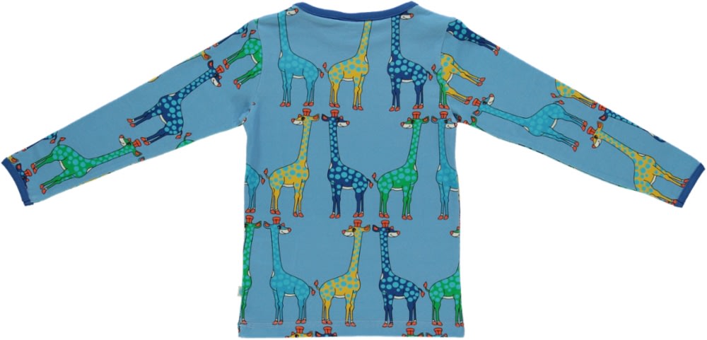 Langærmet bluse med giraffer