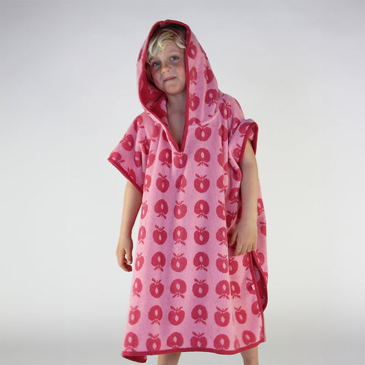 Badeponcho til børn med æbler 