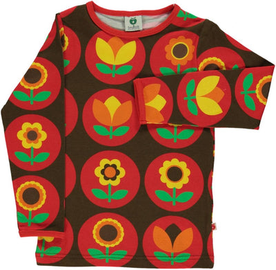 Langærmet bluse med blomster