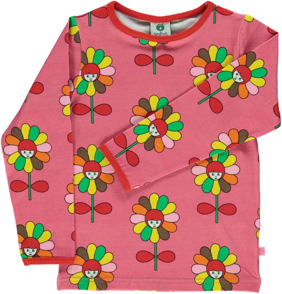 Langærmet t-shirt med blomster