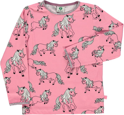 Langærmet t-shirt med enhjørninger