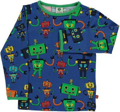 Langærmet bluse med robotter