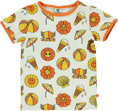 T-shirt med sommerferie symboler