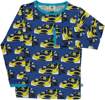 Langærmet bluse med racerbiler