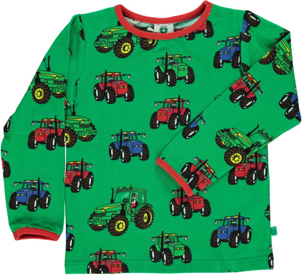 Langærmet t-shirt med traktor