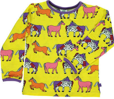 Langærmet t-shirt med heste