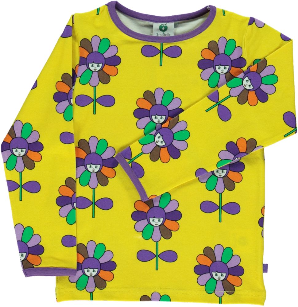Langærmet t-shirt med blomster