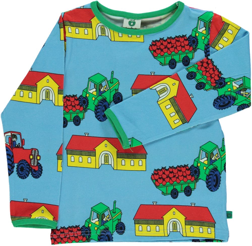 Langærmet t-shirt med traktorer