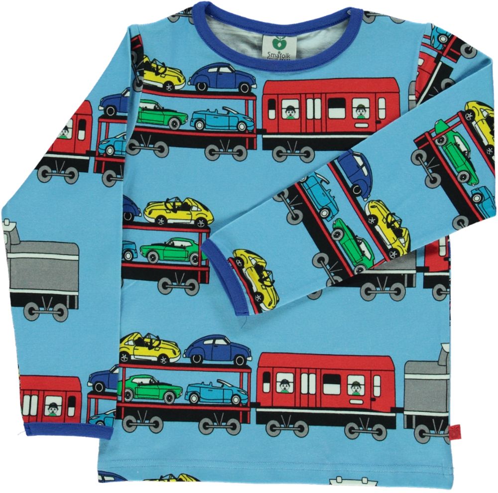 Langærmet t-shirt med tog