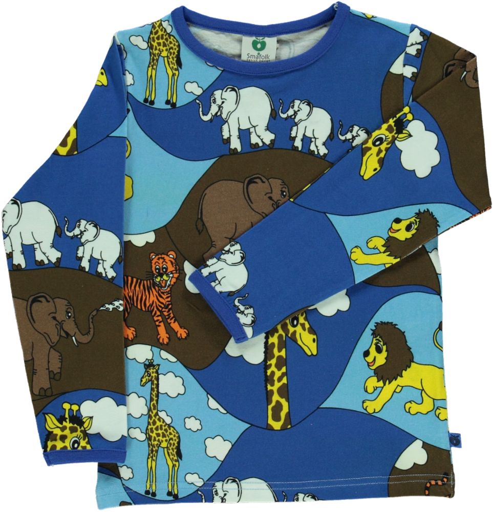 Langærmet t-shirt med zoo dyr