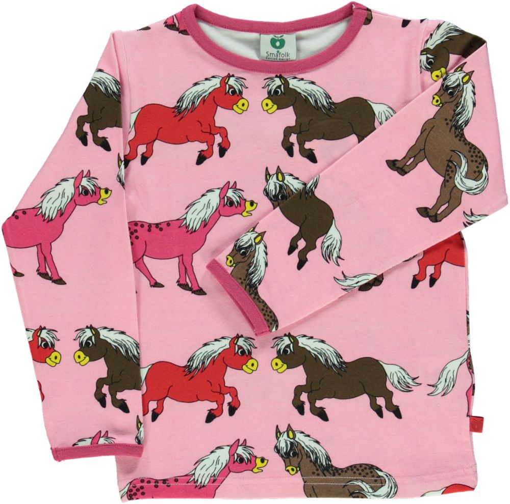 Langærmet t-shirt med hest
