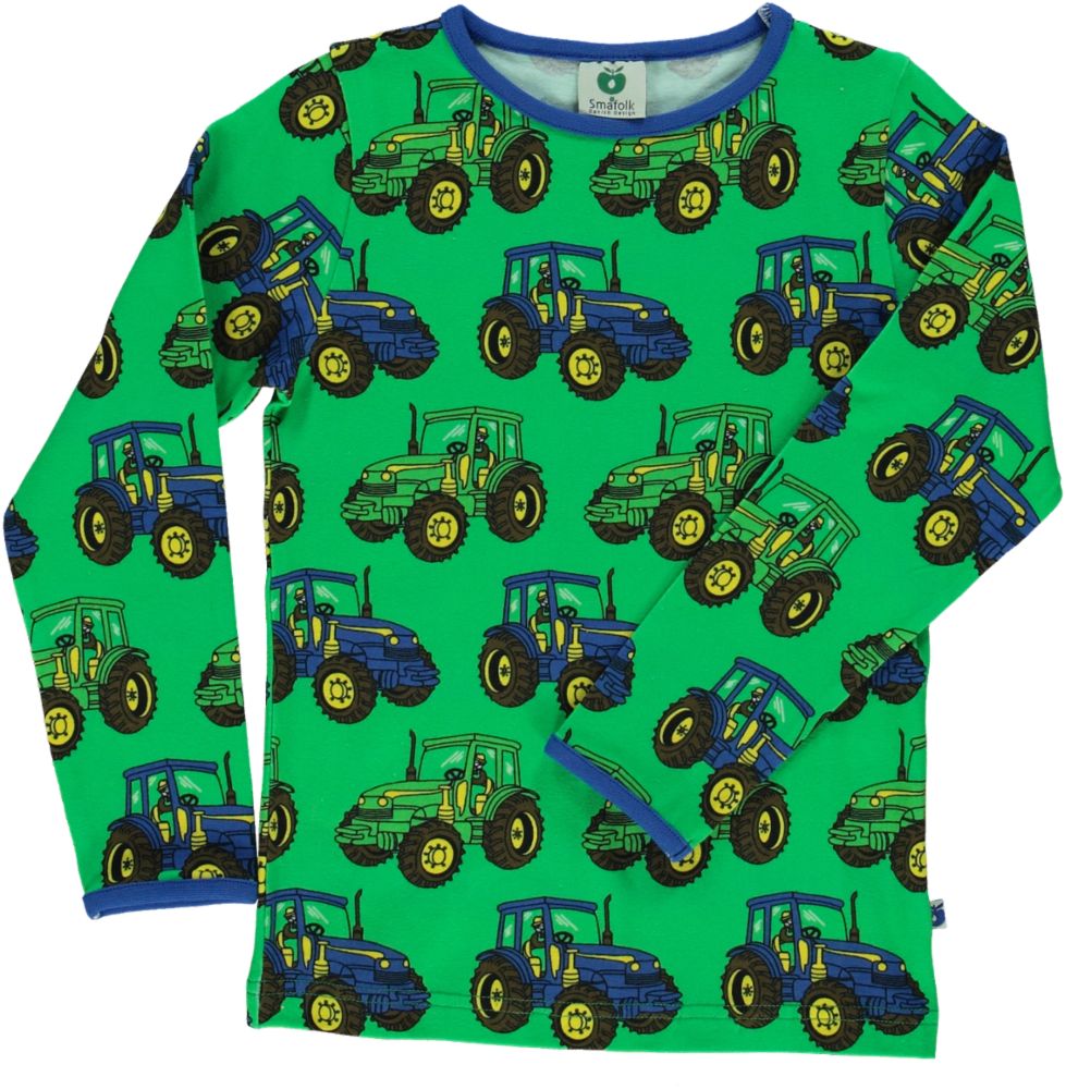 Langærmet t-shirt med traktorer print