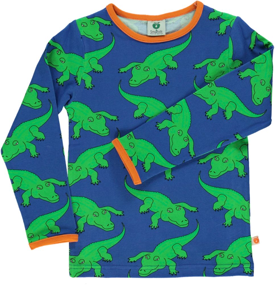 Langærmet t-shirt med krokodille print