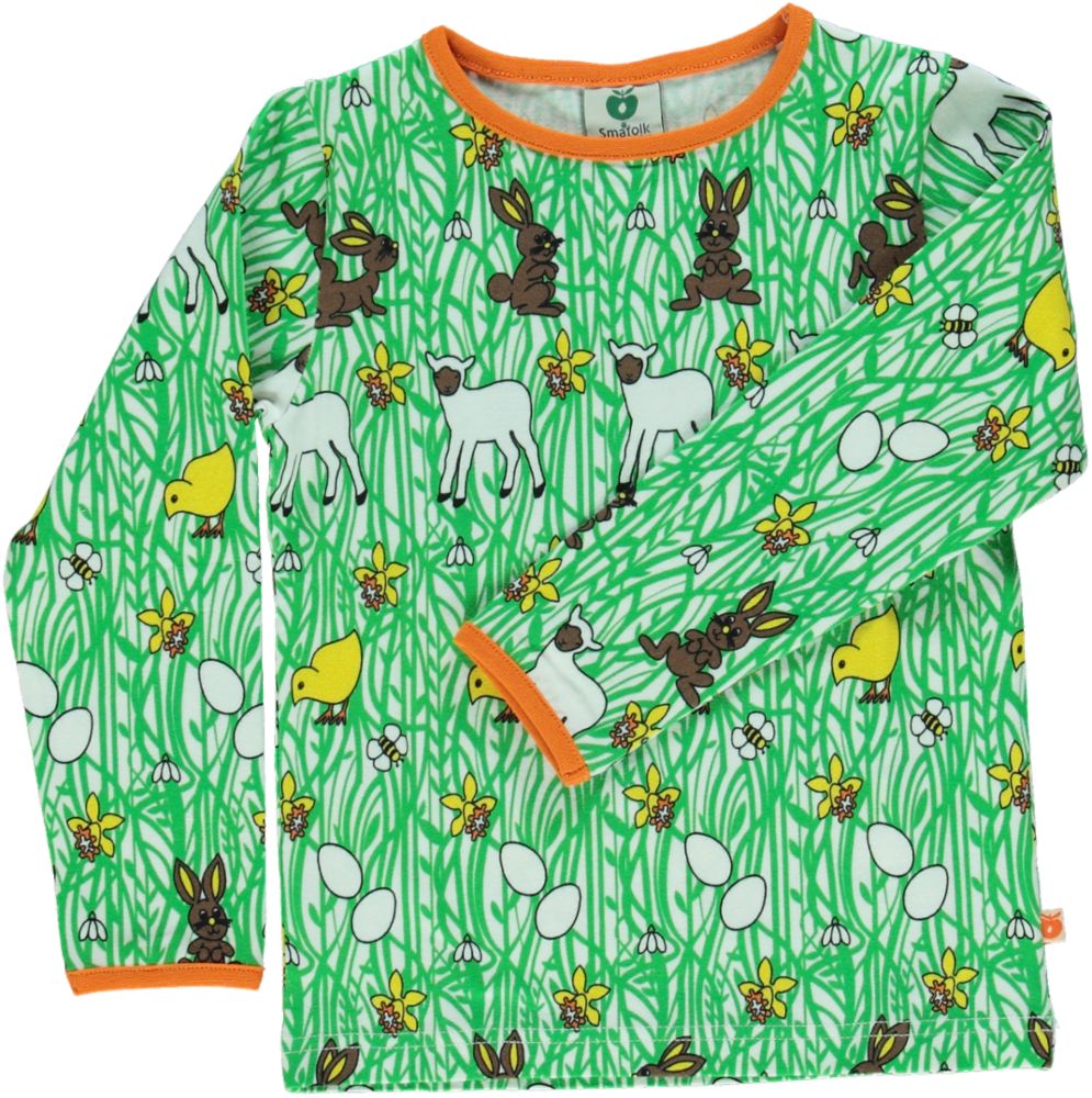 Langærmet t-shirt med påske dyr