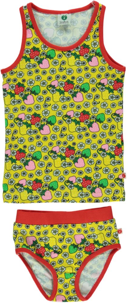 Undertøj til pige med jordbær print
