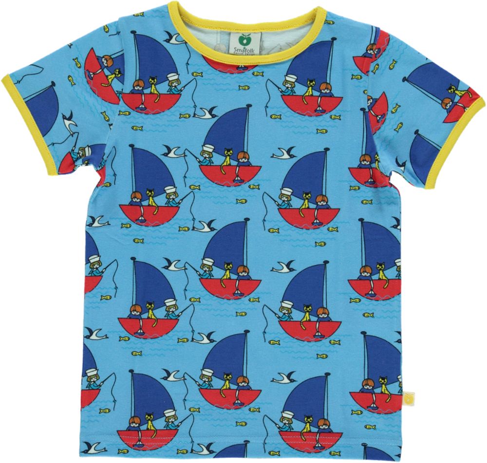 T-shirt med børn på båd fra småfolk