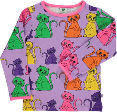 Langærmet t-shirt med katte