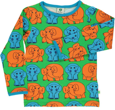 Langærmet t-shirt med elefanter