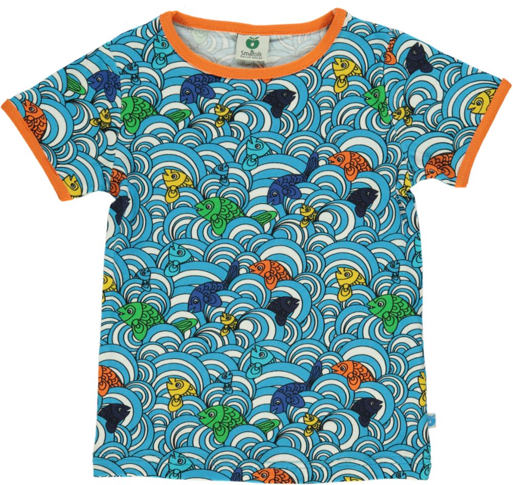 T-shirts i blå med fisk fra Småfolk