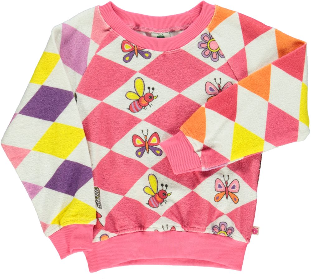 Sweatshirt With  Pocket, Harlequin Butterfly & Bee