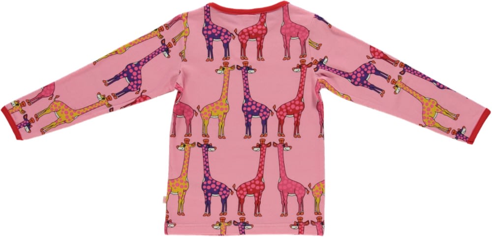 Langærmet bluse med giraffer
