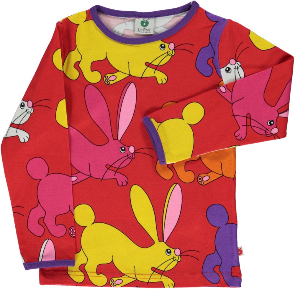 Langærmet t-shirt med print af kaniner