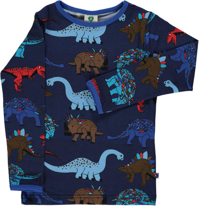 Langærmet t-shirt med print af dinosauer