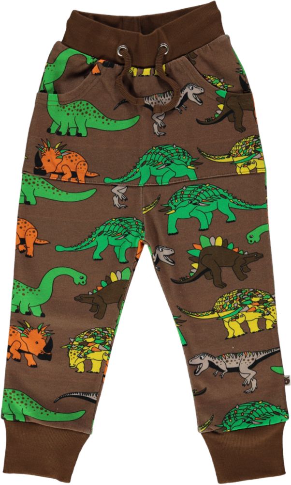 Sweatpants med kængurulomme og dinosaur print