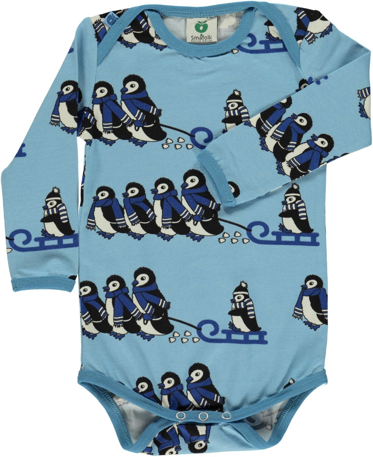 Langærmet body med pingviner